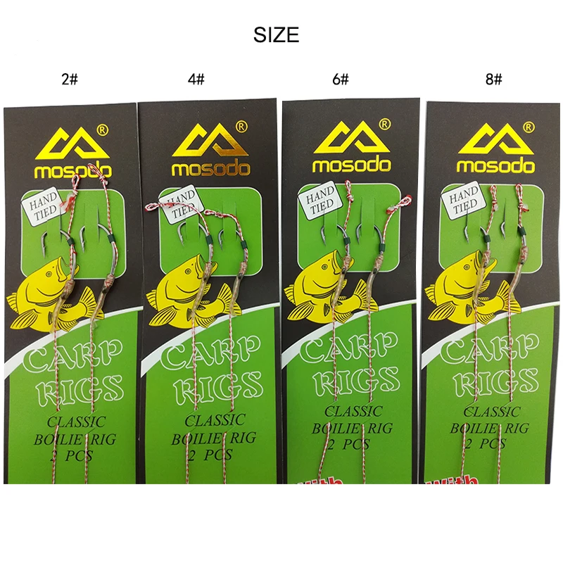 Mosodo-aparejo de pesca con anzuelos BKK, aparejos Pop-Up 2 #4 #6 #8 #, aparejo de pelo atado listo con tornillo Boilie, accesorios de pesca - imagen 2