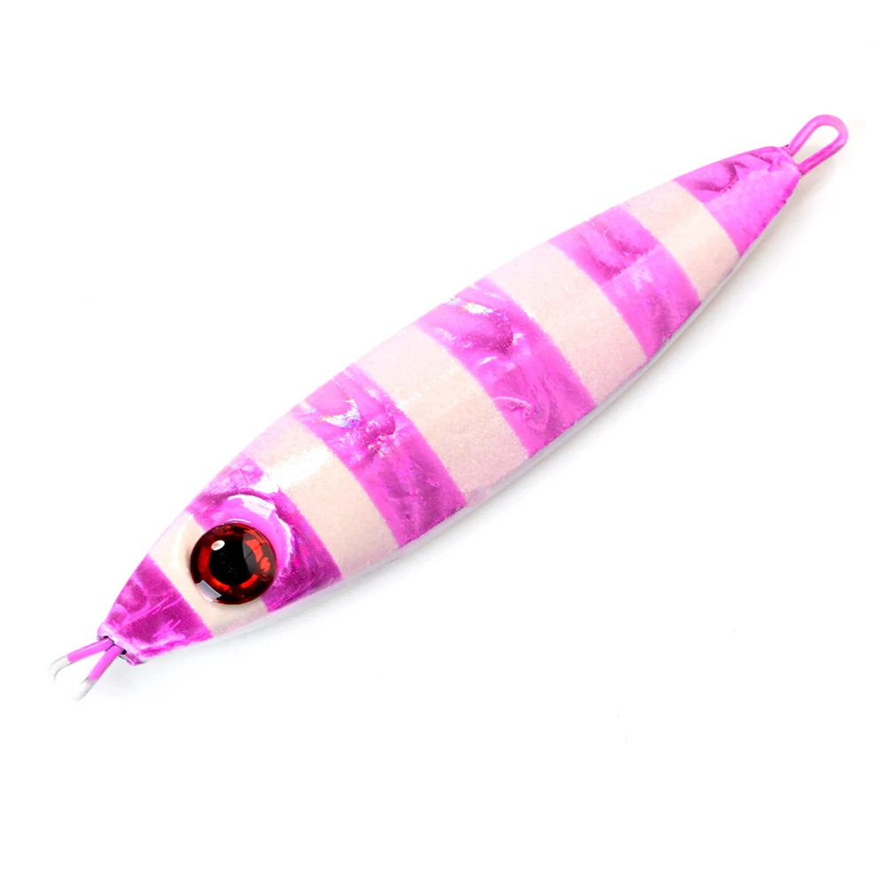 FISH KING 1 unidad 30G/40g/60G ojos 3D cuerpo láser parte trasera luminosa plantilla de Metal señuelo Paillette cuchillo cebo duro Artificial señuelo de pesca de mar - imagen 5