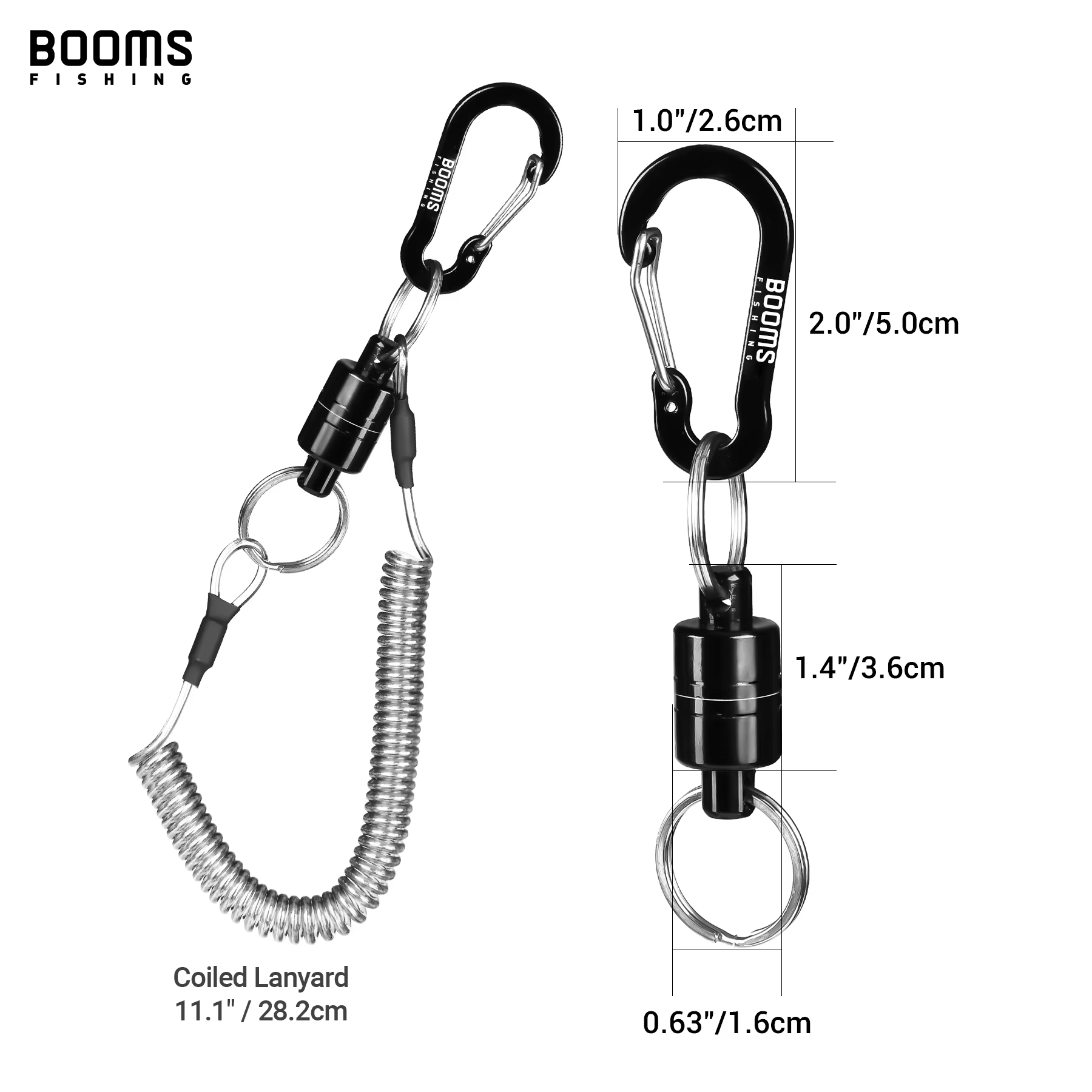 Booms Fishing MN2 Clip de liberación magnética con mosquetón aluminio - imagen 3