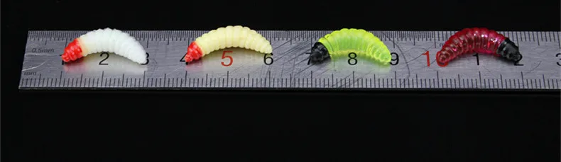 Señuelo de gusano de pesca, cabeza de Color de inmersión, cebo suave, gusanos de comida, señuelos de simulación artificiales, anzuelo de captura, cebo de carpa con musgo, bolsa de 50 piezas - imagen 2