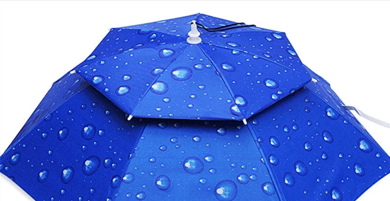 Protéjase con este vibrante paraguas azul adornado con gotas de agua