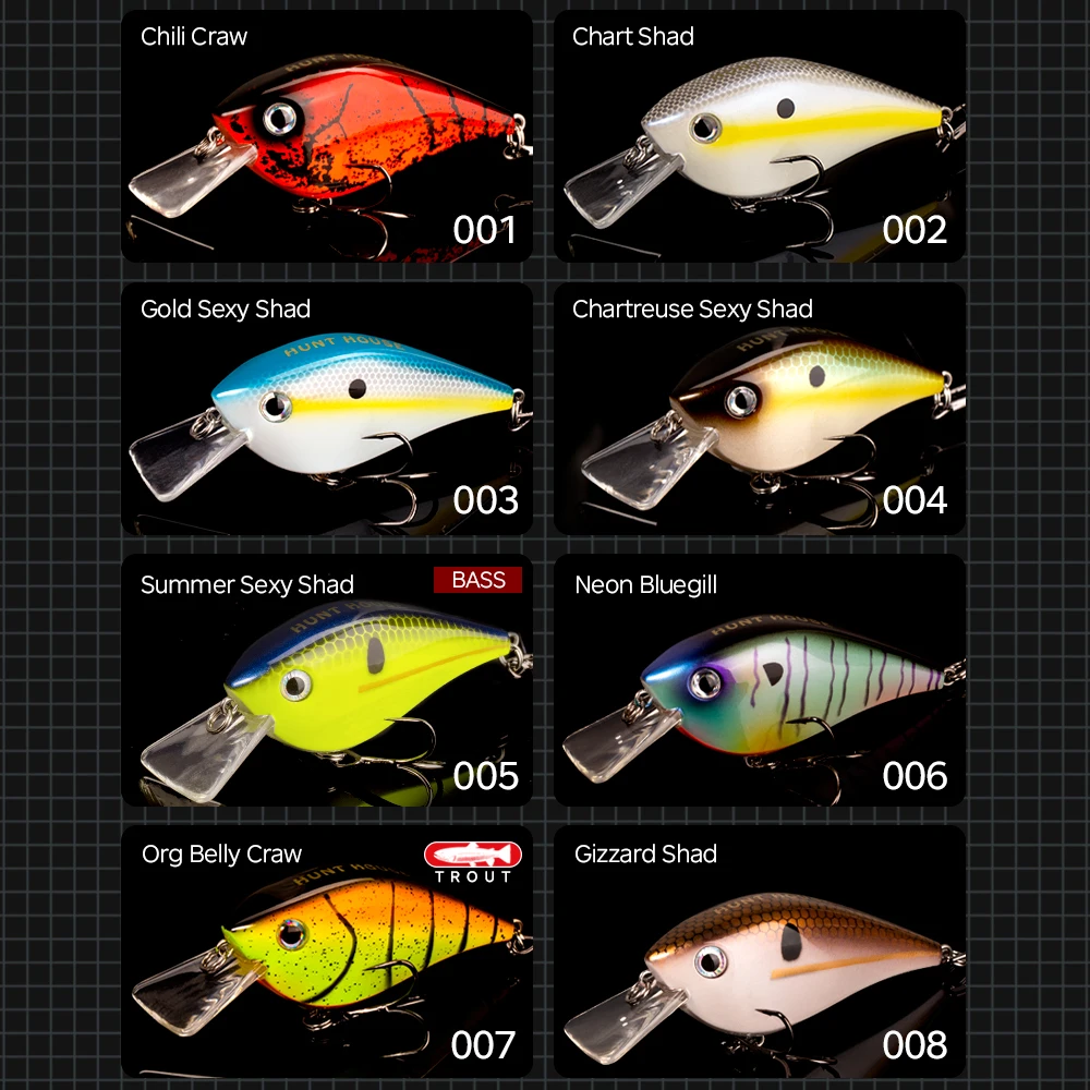 Hunt house-señuelo de Pesca flotante, 65mm/16,5g, Swimbait para trucha, lubina, Lucio, perca, KVD 2,5, Squarebill, Pesca Artificial - imagen 5