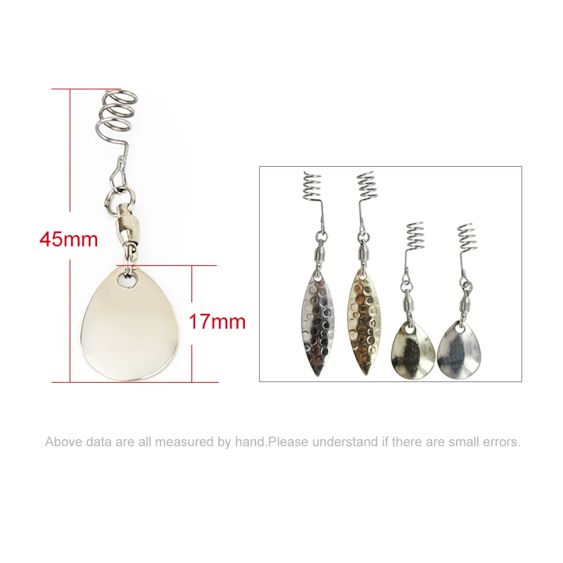Cucharas giratorias de cola de Metal, accesorios para señuelos, accesorios para pesca, 4 unidades - imagen 4