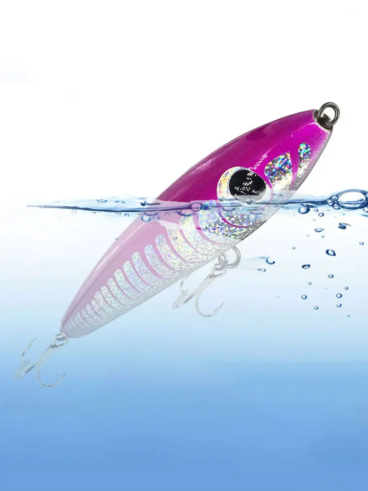 As Top Water Swim Stick Baits 65g100g140g GT Tuna Trolling Lure Pencil Boat Fishing Cast Bait Popper Artificial Stickbait - imagen 3