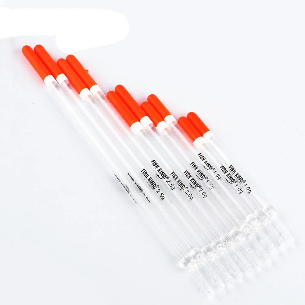 10 unids/set 1/1, 5/2/2, 5/3g tamaño mixto flotador de pesca de plástico duro con tubo transparente boya Vertical aparejos de pesca - imagen 3
