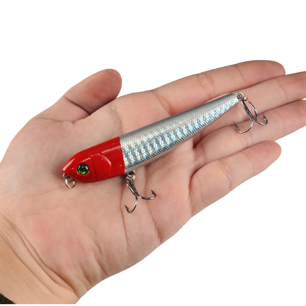 Señuelo de lápiz para pesca, cebo Artificial duro de 85mm y 9g, cebos flotantes para pececillos, aparejos de pesca de superficie superior - imagen 4