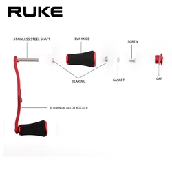 RUKE Carrete de Pesca – Mango de Aleación y EVA 100 mm