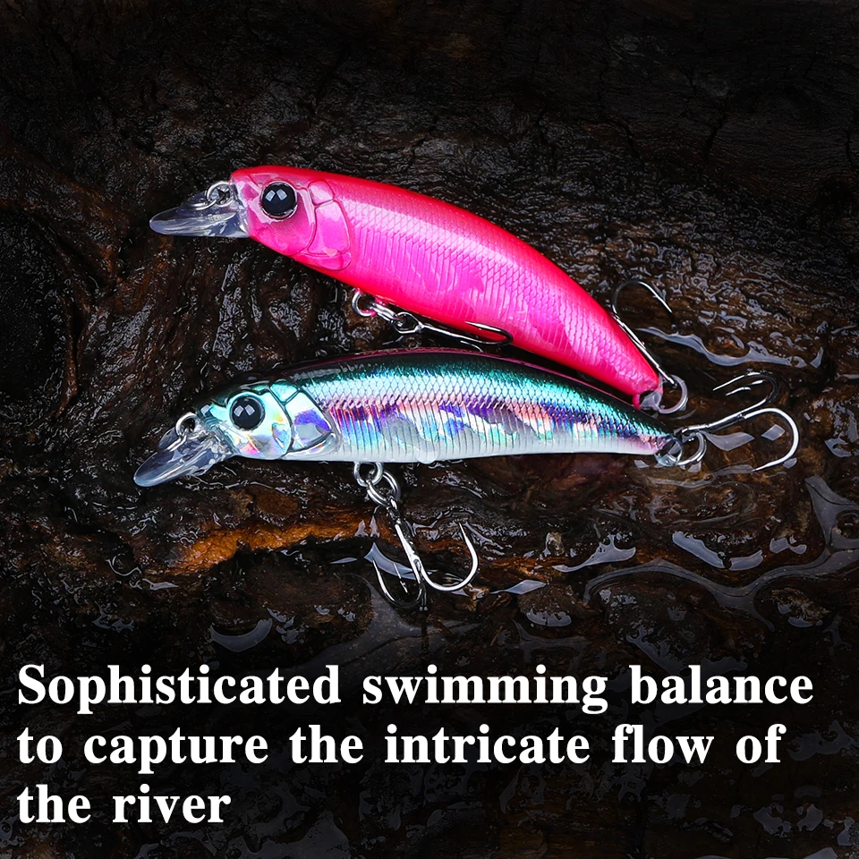 TSURINOYA 60S hundimiento Minnow señuelo de pesca 60mm 6,5g rango 0,4-0,8 m cebos duros artificiales trucha Pike Bass Stream Jerkbait Wobbler - imagen 4