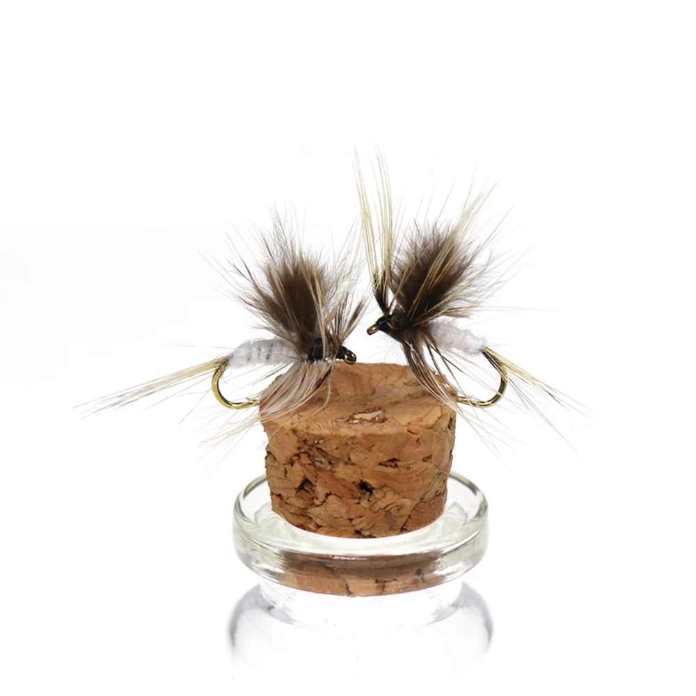 ICERIO 8PCS 16PCS Mosquito gris Mayfly Moscas secas Trucha Señuelos de pesca con mosca # 14