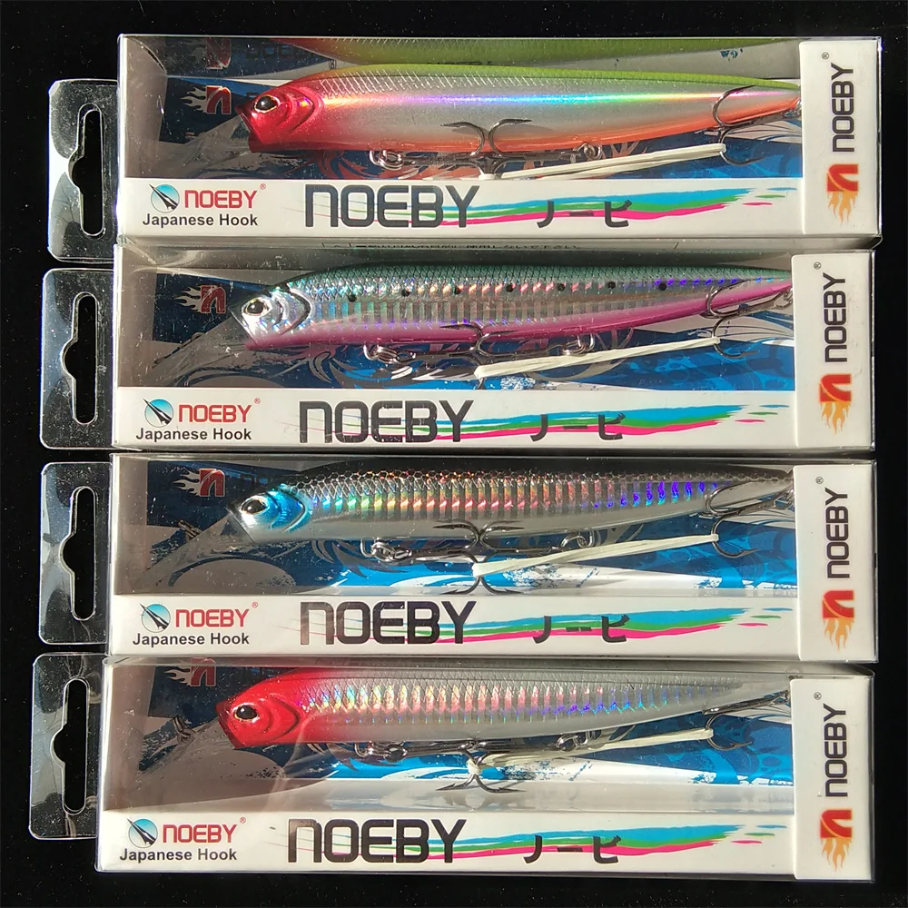 Noeby 4 Uds 135mm 41g Señuelos de pesca de pececillo que se hunden Wobbler Jerkbait cebo duro Artificial de fundición larga para señuelo de pesca de lubina - imagen 5
