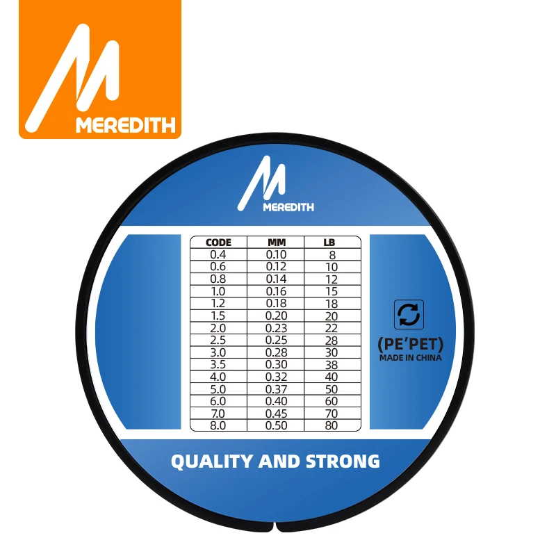 MEREDITH Línea de pesca de 4 hebras trenzadas, Sedal suave de multifilamento para señuelo de pesca,15-80LB pesca accesorios mar hilo trenzado pesca trenzado pesca sedal de pesca fluorocarbono 100% - imagen 5