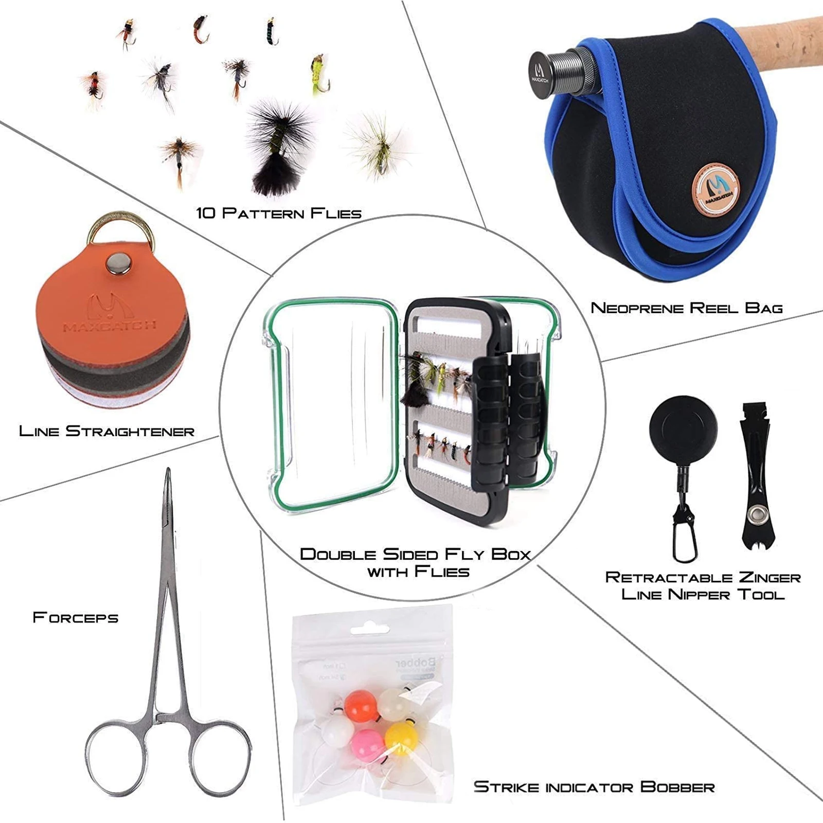 Maxcatch Premier-combinación de caña de pescar con mosca y carrete de mosca, conjunto completo de 4 piezas, juego de pesca con mosca de viaje ligero para principiantes - imagen 3