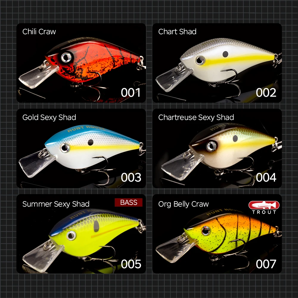 Hunthouse-Señuelos de Pesca KVD 2,5, cebos artificiales flotantes de 65mm y 16,5g para lubina, trucha y Lucio - imagen 2