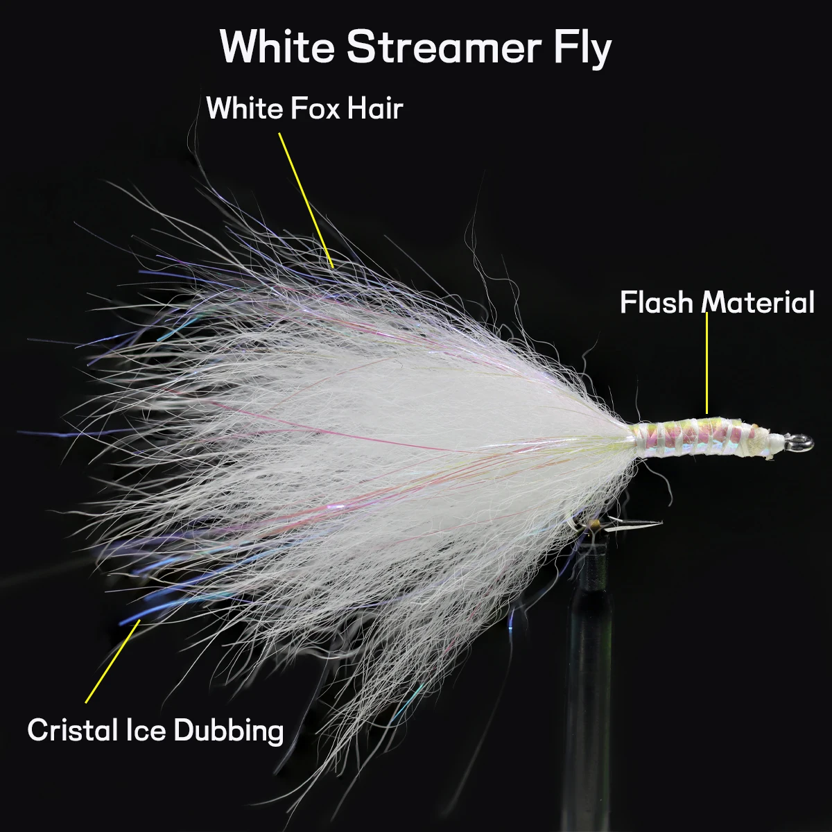 Wifreo-señuelo de pesca de trucha de salmón, trucha, lubina de mar, pececillos, moscas de pesca con mosca, Serpentina de dobladillo de hielo, mosca Bucktail Artificial, 10 Uds.