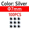 100pcs 7mm Silver