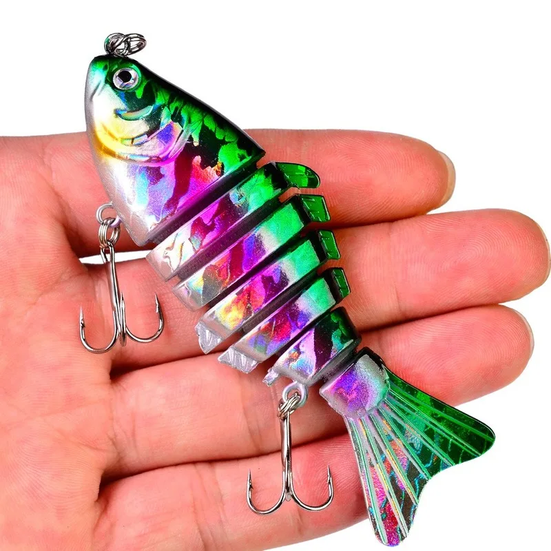 Señuelo de pesca piezas, cebo duro Wobblers Minnow, aparejos para lubina y carpa, secciones articuladas múltiples, 9,5 cm, 15g, 1 unidad - imagen 2