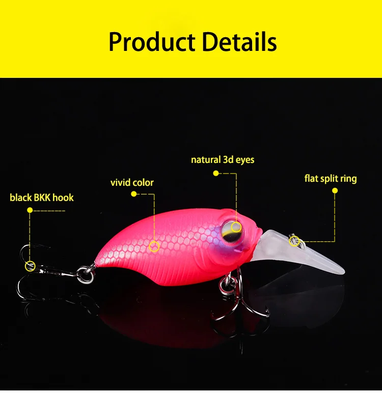 BassLegend pesca flotante Mini Crankbait Griffon cebo Bass Pike trucha señuelo 38mm 5,7g profundidad 1,2 m sonajero - imagen 5