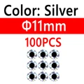 100pcs 11mm Silver