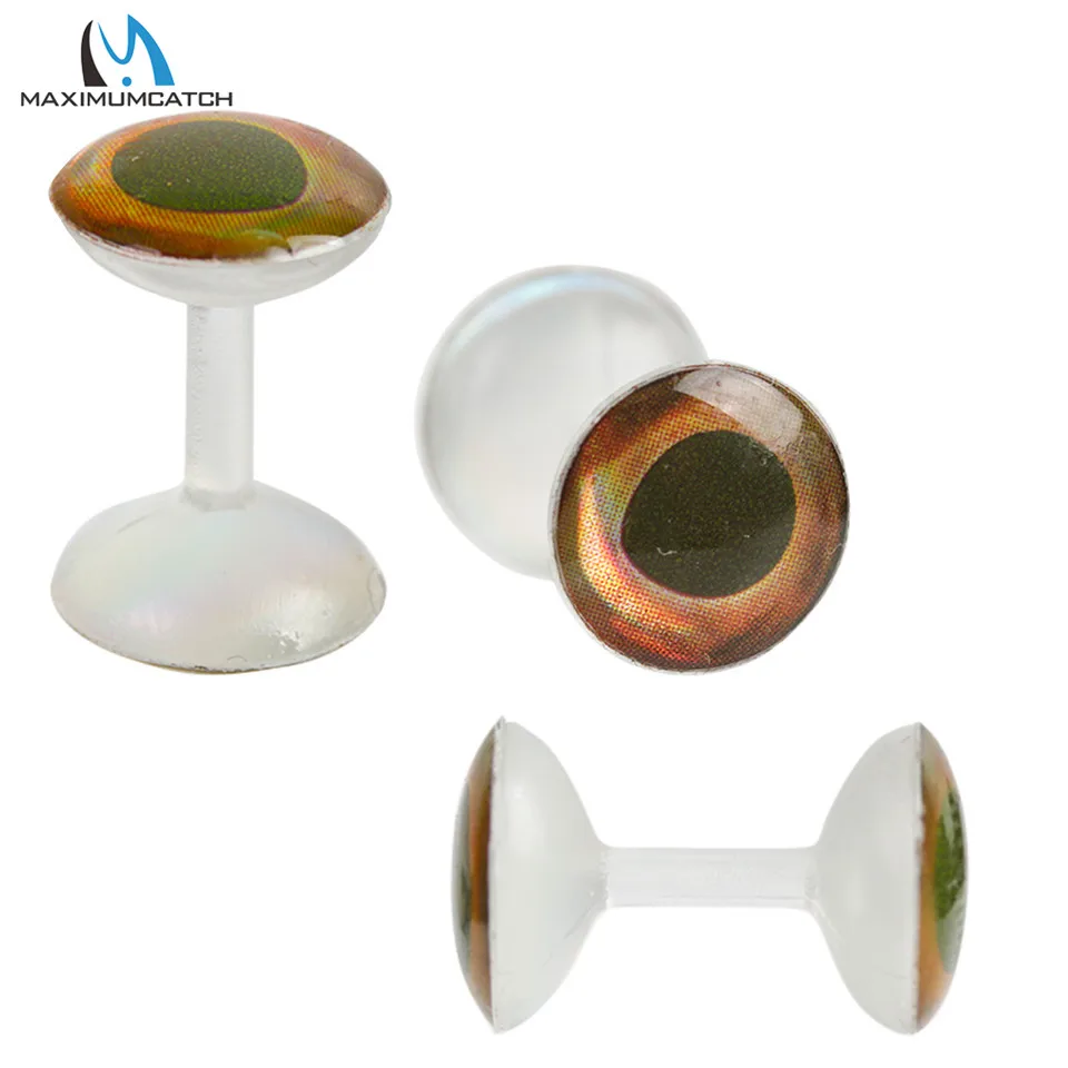 Maximumcatch 25 unidades de ojos con mancuernas sin peso para atar moscas, 6mm/8mm/10mm, ojos de resina realistas 4D, materiales para atar moscas - imagen 5