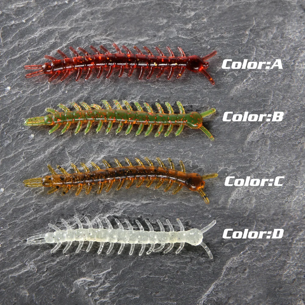 Cebos de gusano blando para pesca Artificial, tentáculo realista, gusanos, olor a pescado, terremotos, 55mm, 0,4g, señuelos blandos de gusano. - imagen 3