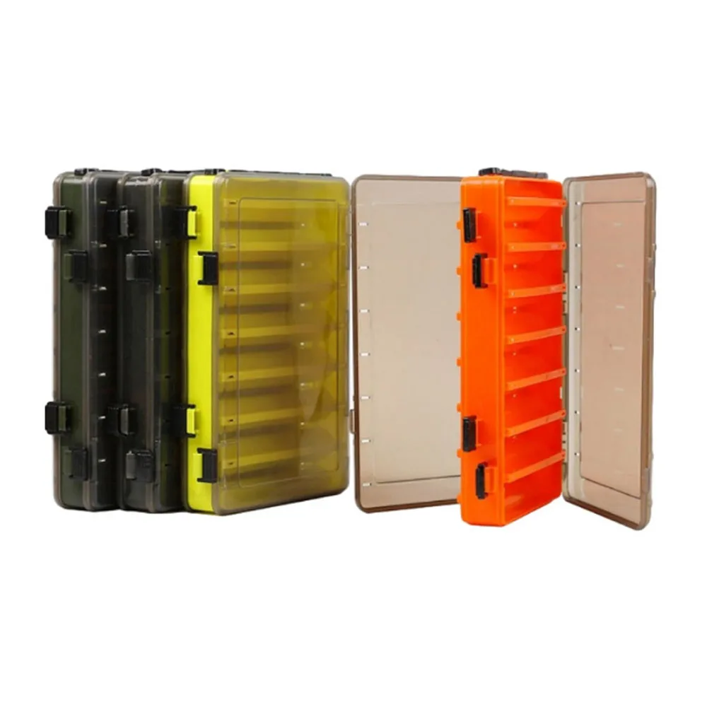 Caja de pesca con 14 compartimentos, accesorios de pesca, cajas de almacenamiento de anzuelos de doble cara, alta resistencia, X145G - imagen 3