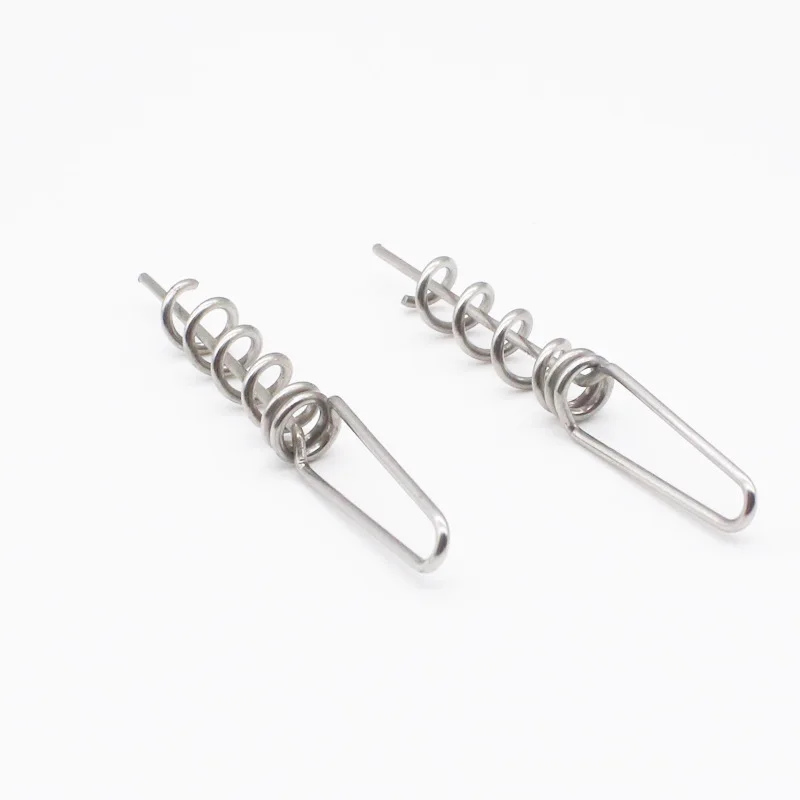 1000 Uds flotador de Pesca de mar hebilla fija resorte cebo suave conector bloqueo Pin 304 señuelo aparejos de Pesca accesorios Pesca Peche