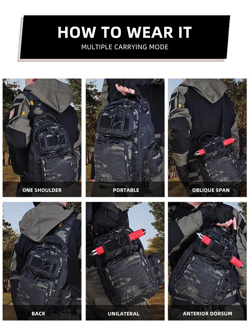 Piscifun-Bolsa de pesca de nailon multifuncional, resistente al agua, duradera, de un solo hombro, para acampar al aire libre, equipo de senderismo, bolsa de aparejos de pesca - imagen 2