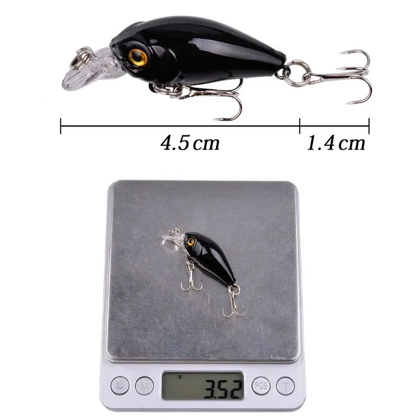 Conjunto de Señuelos de Pesca, 9 Uds., manivela, 4,5 cm, 3,5g, Mini Crankbait para piscardo, Wobblers, señuelo, aparejos de pesca, agua superior, juego de platos y bielas - imagen 2