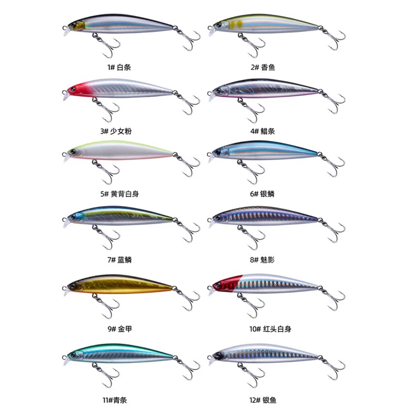 EWE Qiandao-señuelo de pesca de pececillo flotante de tiro largo, sistema de mosca muerta, Isca Artificial, Wobbler, aparejos de cebo falso, 80F/100F, 8g/13g - imagen 5