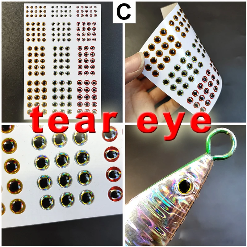 Royal Sissi ojos de pez cebo realistas 3D de resina suave holográfica para pececillos, serpentina de peces, fabricación de señuelos de mosca, tamaños mixtos - imagen 5