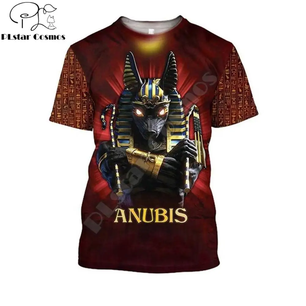 Antiguo Egipto faraón Ojo de Horus Anubis cara 3D impreso hombres camiseta Harajuku moda camisa de manga corta verano camiseta Unisex