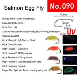 WIFREO Moscas de Huevo Latón Glo – Señuelos para Trucha y Salmón