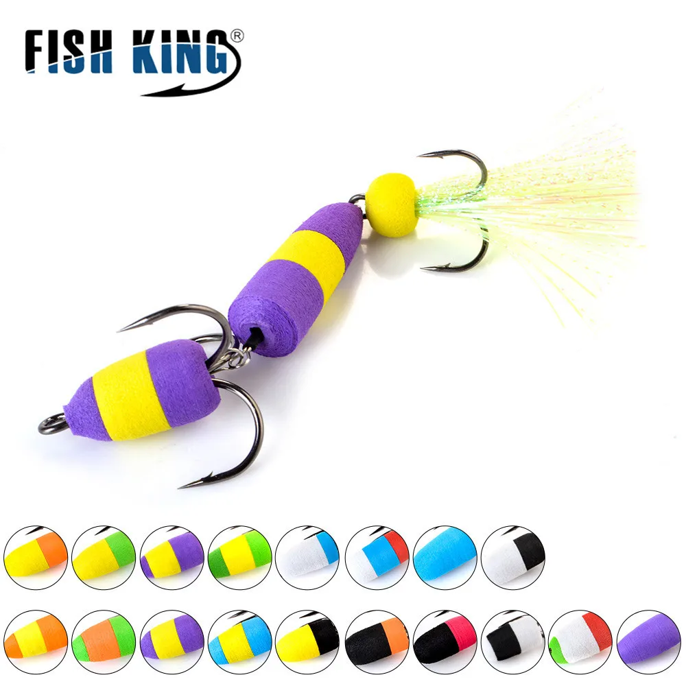 FISH KING-señuelo de pesca con mandula, cebo de espuma suave, Swimbait Wobbler, Lucio, pececillo, insectos, cebos artificiales, aparejos de pesca - imagen 2