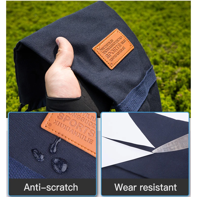 Bolso de pesca de lona para hombre y mujer, Bolsa grande de lona para pesca al aire libre, resistente al agua, XA175G - imagen 2