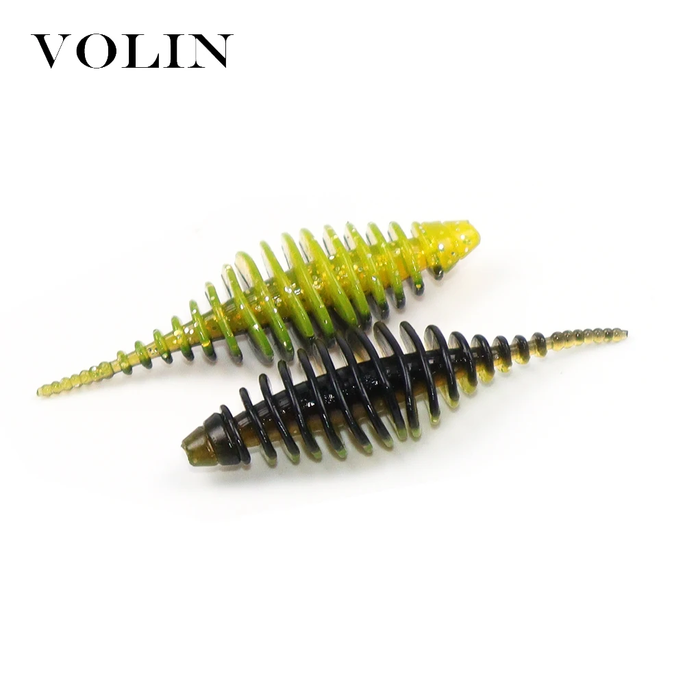 VOLIN nuevo 10 Uds señuelo de pesca de trucha 50mm 1,5g cebo de silicona cebo falso Artificial de goma cebos de pesca Shad Wobblers Swimbait - imagen 4
