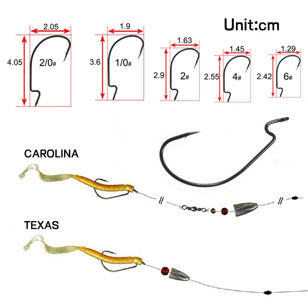 Elllv-Juego de caja de aparejos de pesca, aparejo de Texas, gusano de gran espacio, anzuelo, plomada de bala de cobre/peso, cuentas luminosas, broche rápido - imagen 3