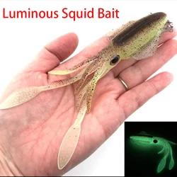 Señuelo de calamar suave para pesca en el mar, plantilla luminosa UV, herramienta de cebo Wobbler, pulpo, 20g/60g/80g/100g/120g/150g