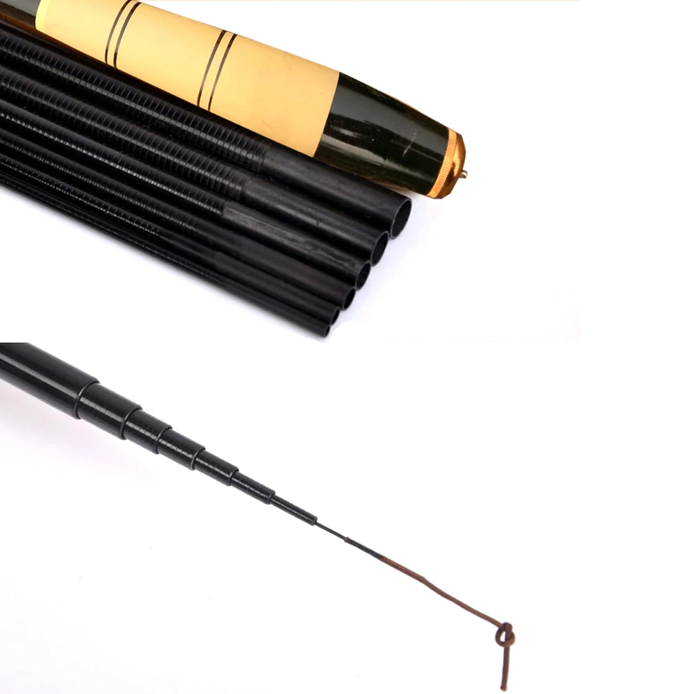 Caña de pescar telescópica de fibra de carbono, alimentador de carpa, ultraligero, potencia superdura, para agua dulce, 1,5-6,3 m - imagen 4