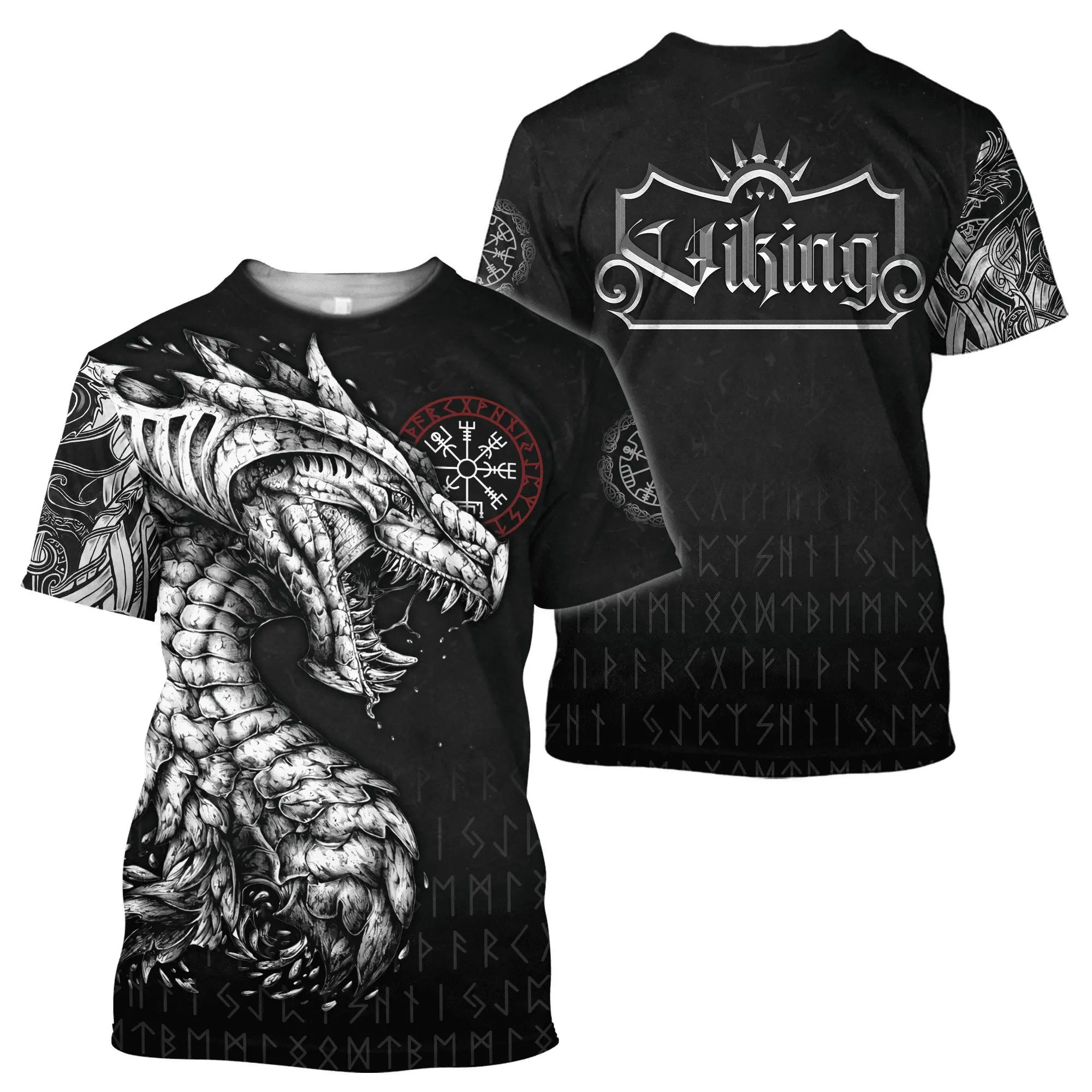 NOVEDAD DE VERANO 2023, camiseta Hipster para hombre, camiseta de manga corta con estampado 3D de tatuaje de cuervo y dragón, camisetas informales Unisex TX221 - imagen 3