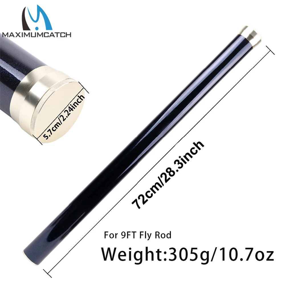 Maximumcatch-tubo de caña de pescar de fibra de carbono, 72/82cm, para caña de 9 pies/10 pies con correa de transporte, funda protectora para caña de pescar, tubo de almacenamiento - imagen 3