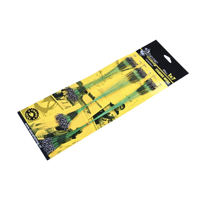 Cuerda de pesca de acero con revestimiento de nailon, herramientas de seguimiento de plomo giratorio, 15cm, 20cm, 25cm, 60 unidades