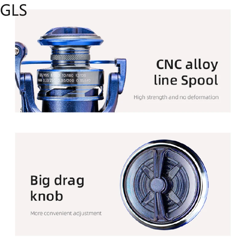 Rueda de pesca profesional, equipo de pesca de carpas de agua salada, aparejos 4 + 1BB, giratorio, Serie 2000-7000, 5,2: 1/4, 7:1 - imagen 5