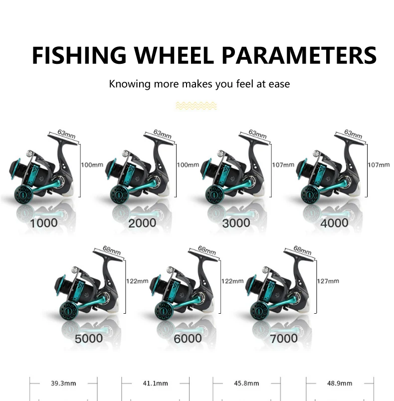 Descubra la rueda de pesca perfecta con varios tamaños y especificaciones para una experiencia de pesca perfecta