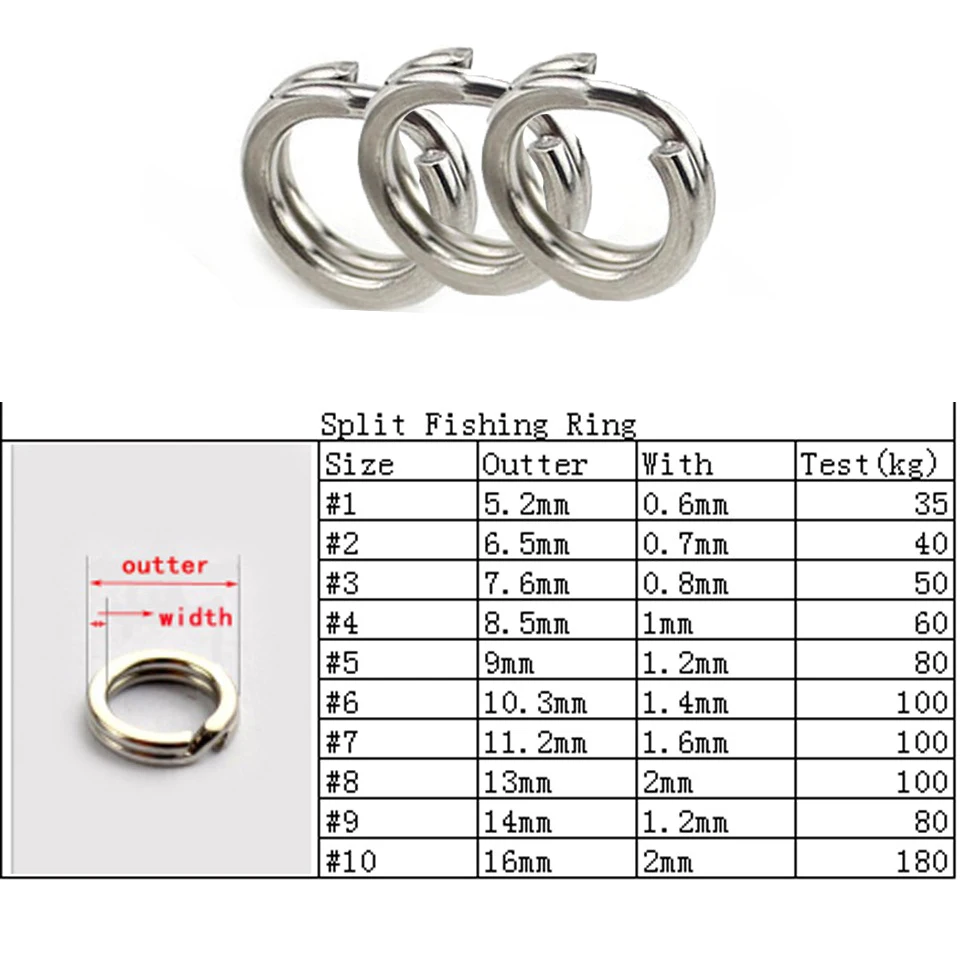 500 unids/lote de anillos divididos de pesca de acero inoxidable, anillos para señuelos, conector, anillo de pesca No se oxida en agua salada, accesorios para carpa - imagen 2