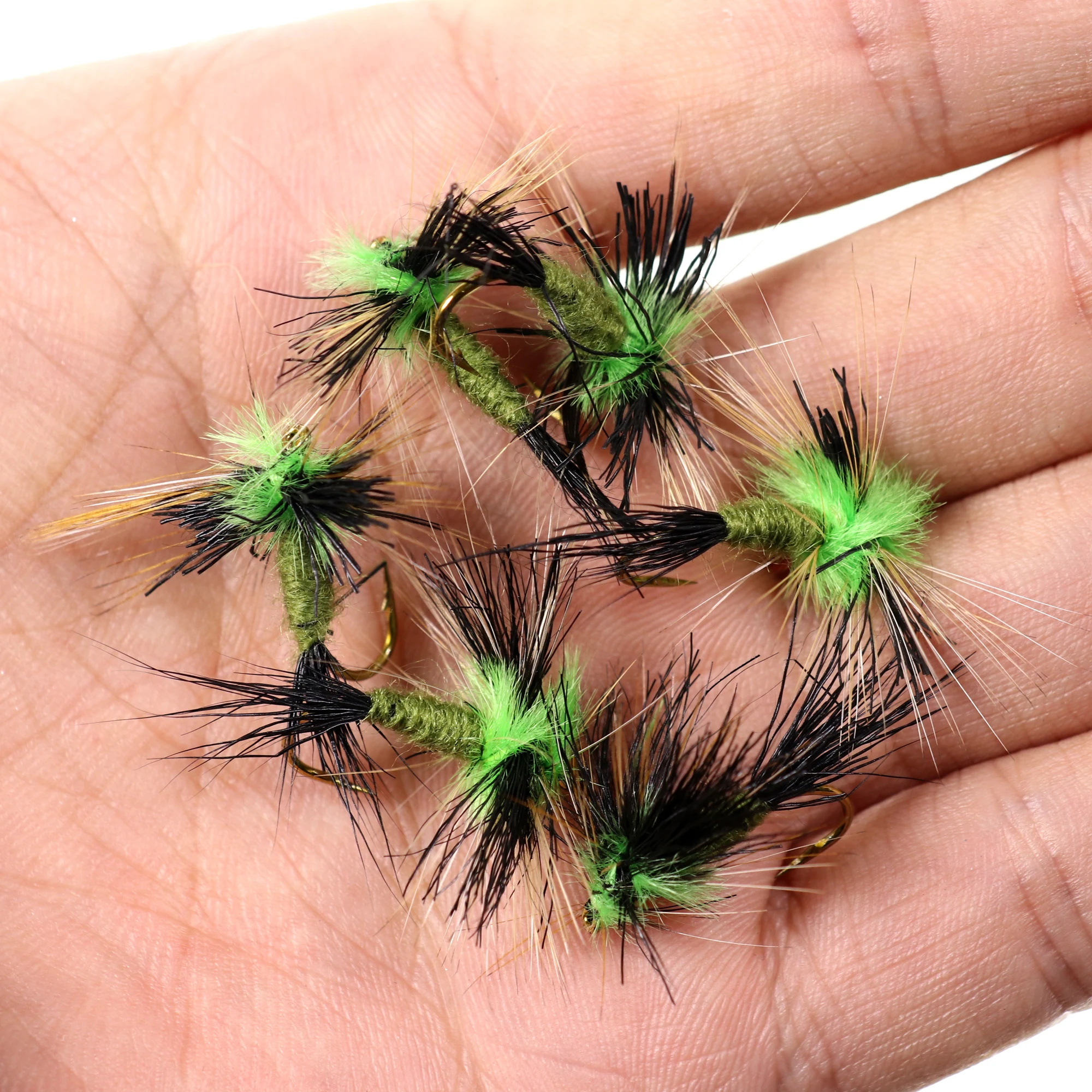 Bimoo 6 piezas # 10 moscas verdes Drake Spinner pesca de trucha mosca Mayfly Spinner moscas secas - imagen 4