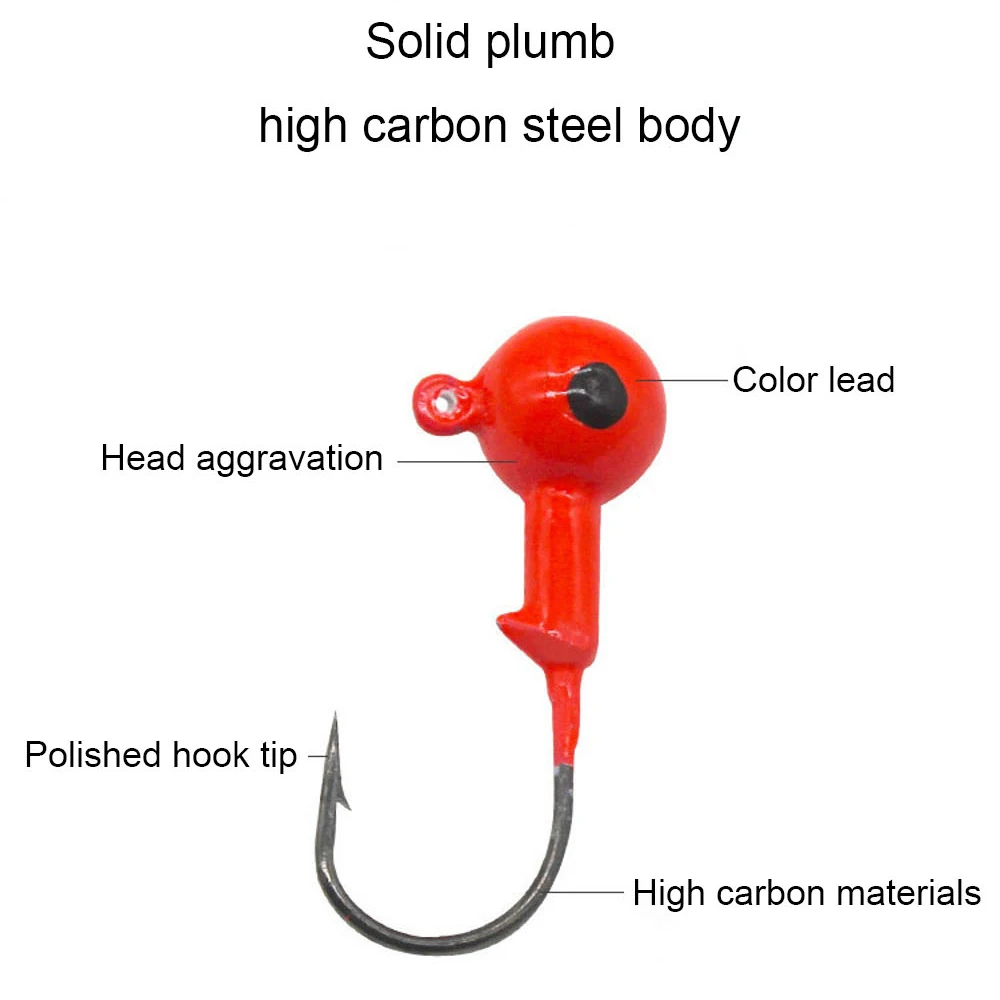 Anzuelo de pesca con cabeza de plantilla, cebo duro de gusano blando, anzuelo para pesca de plomo, 1,8g ~ 14g, 10 piezas - imagen 3