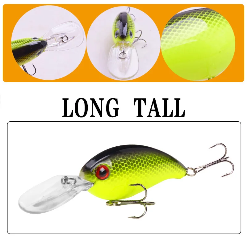 Señuelos de Pesca de manivela, cebos duros artificiales de 10cm/14g, Crankbait, Jerkbait, Wobbler, aparejos de anzuelos triples, 1 ud. - imagen 3