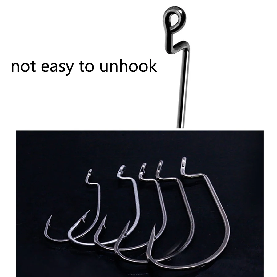 Anzuelos de gusano suave para pesca de carpa, anzuelos anchos de acero de alto carbono, superbloqueo, 50 unids/set - imagen 3