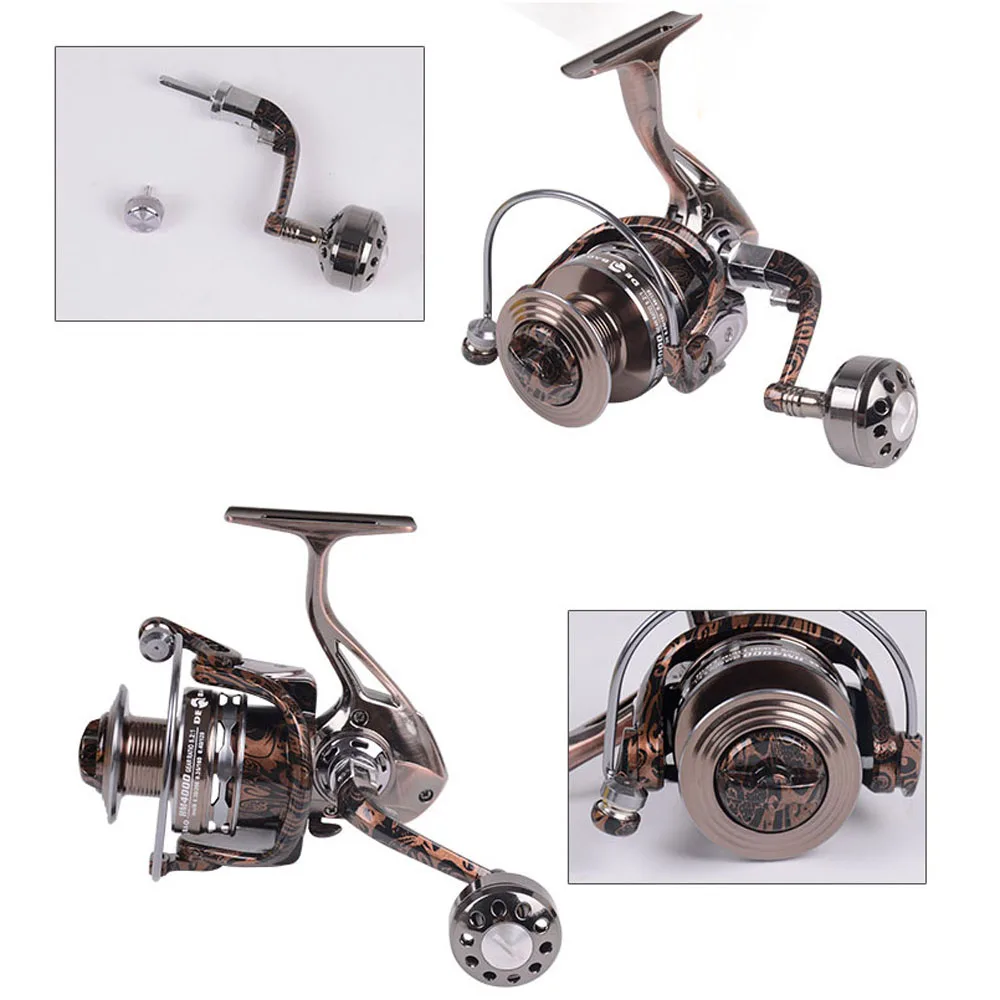 Carrete de pesca de Metal de cuerpo completo, 2000-7000, resistencia al agua, carretes giratorios de aluminio, 20KG, mango de potencia de arrastre, rueda de pesca de mar - imagen 5