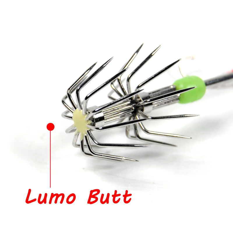 Anzuelo de calamar luminoso fuerte, señuelo de pesca, sepia, camarón, calamar, pulpo, Inkfish, cebo, pincho, 5 unidades - imagen 3